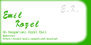 emil kozel business card